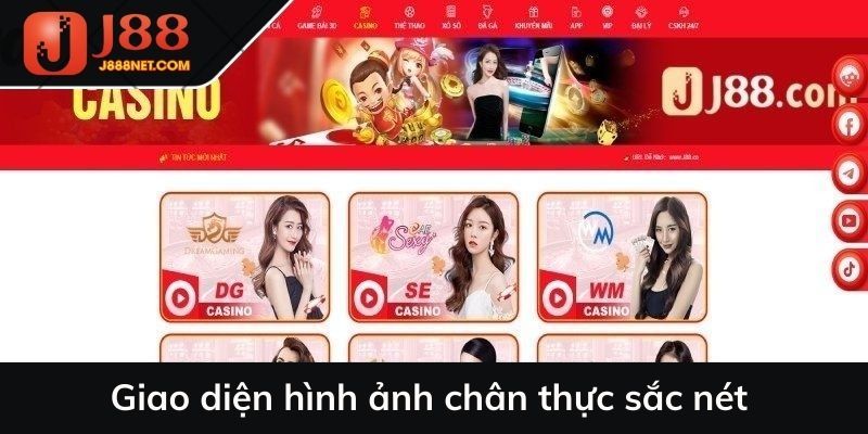 Giao diện hình ảnh chân thực sắc nét tại j 88